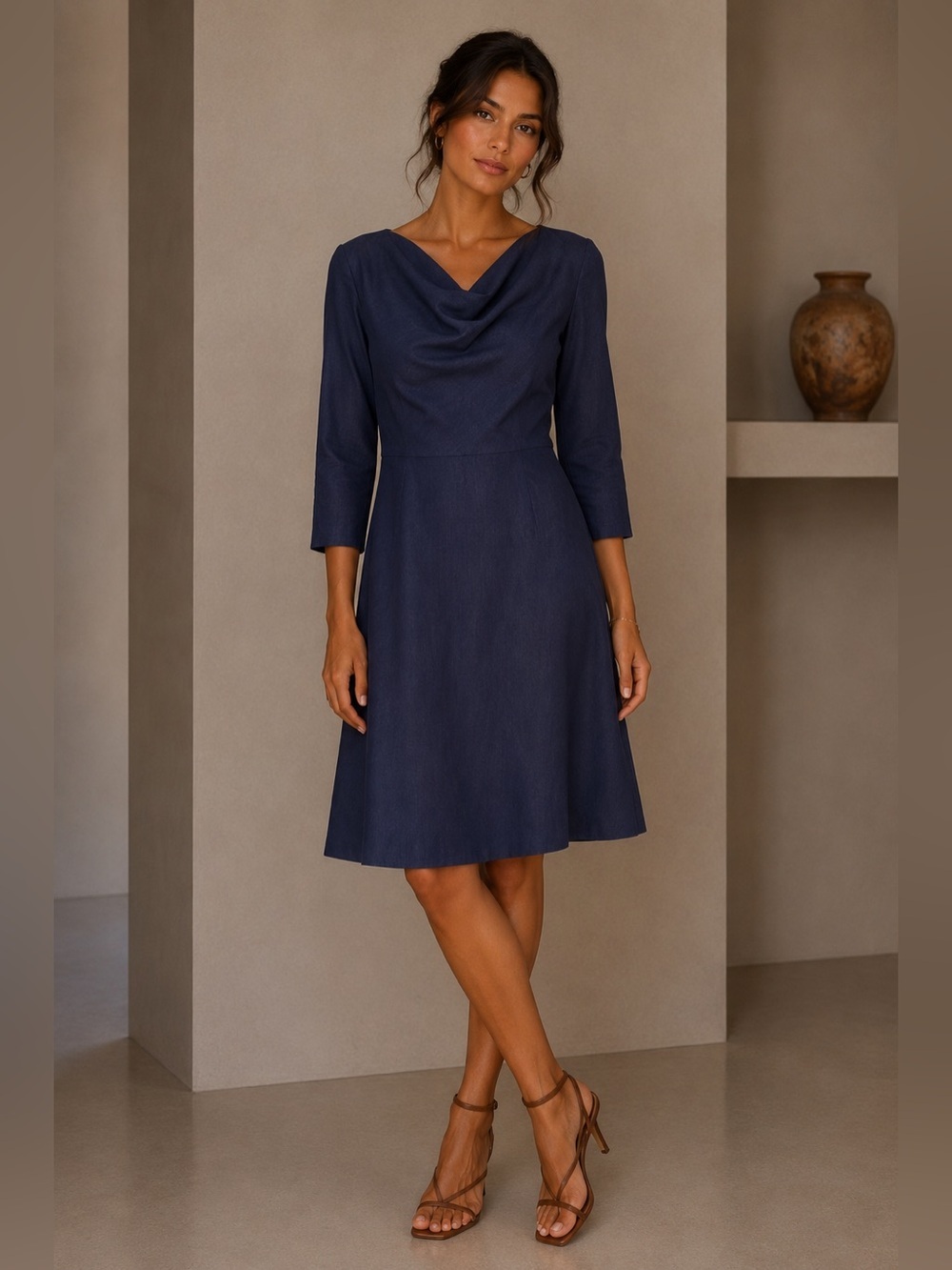 Banana Republic Elegant Navy Blue  Women's Dress